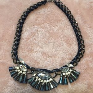 Navy statement necklace